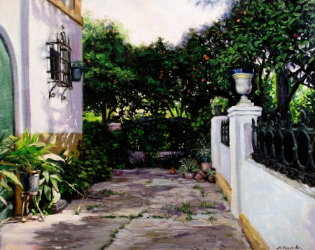 Old Patio in Seville by artist Jose Blanco